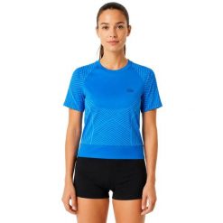 Koszulka damska Lacoste. Niebieskie t-shirty sportowe Lacoste, l, z aplikacjami, z dzianiny, bez ramiączek, do biegania. Za 217.00 zł.