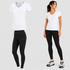 ZESTAW DAMSKI 4F T-SHIRT + LEGGINSY KOMPLET SPORTOWY NA CO DZIEŃ XL SS26. T-shirty sportowe 4f, uniwersalny, bez wzorów, z bawełny, bez ramiączek, na fitness i siłownię. Za 88.50 zł.