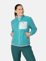 KARI TRAA Kurtka polarowa "Rothe" w kolorze turkusowym rozmiar: M. Niebieskie kurtki Kari Traa, m, bez wzorów, z polaru, bez kaptura. Za 260.99 zł.