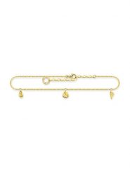 Thomas Sabo Pozłacana bransoletka z elementami ozdobnymi na kostkę rozmiar: onesize. Żółte bransoletki thomas sabo, pozłacane. Za 244.95 zł.