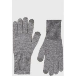 Only rękawiczki damskie kolor szary. Szare rękawiczki ONLY, bez wzorów, z dzianiny. W wyprzedaży za 43.99 zł.