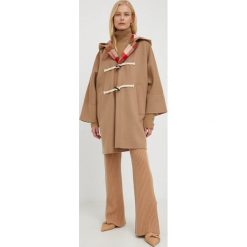 Weekend Max Mara płaszcz wełniany kolor brązowy przejściowy oversize. Brązowe płaszcze Weekend Max Mara, bez wzorów, z materiału, z kapturem. Za 3,239.90 zł.