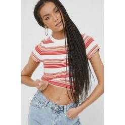 Superdry t-shirt bawełniany kolor biały. Białe t-shirty Superdry, l, bez wzorów, z bawełny, bez kołnierzyka, bez ramiączek. W wyprzedaży za 124.99 zł.