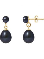Mitzuko Złote kolczyki-wkrętki z perłami rozmiar: onesize. Czarne kolczyki Mitzuko, z perłą, złote. Za 674.99 zł.
