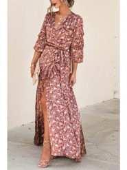 Milan Kiss Sukienka w kolorze jasnobrązowym rozmiar: XL. Brązowe sukienki Milan Kiss, na imprezę, xl, bez wzorów, bez kołnierzyka, bez ramiączek, maxi. Za 172.89 zł.