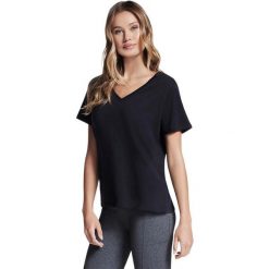 Koszulka damskie Skechers Pima V Neck Tee. Czarne t-shirty sportowe Skechers, m, bez wzorów, z bawełny, bez ramiączek. Za 119.99 zł.