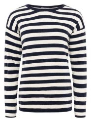 Zwillingsherz Sweter "Stripes" w kolorze granatowo-kremowym rozmiar: L. Brązowe swetry Zwillingsherz, l, bez wzorów, z kaszmiru, bez ramiączek. Za 222.94 zł.