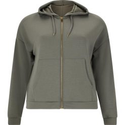 Damska bluza z kapturem zapinana na zamek Q Sportswear Tiamo. Szare bluzy ENDURANCE Q, bez wzorów, sportowe, bez ramiączek, z kapturem. Za 348.50 zł.