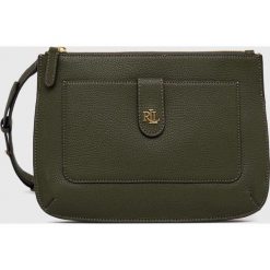 Lauren Ralph Lauren torebka skórzana 431862248007 kolor zielony. Zielone listonoszki Lauren Ralph Lauren, bez wzorów, na ramię, bez dodatków. W wyprzedaży za 619.99 zł.