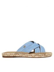 Tommy Hilfiger Espadryle Chambray Espadrille Mule FW0FW08501 Niebieski. Niebieskie espadryle Tommy Hilfiger, bez wzorów, z materiału, bez obcasa. Za 289.99 zł.