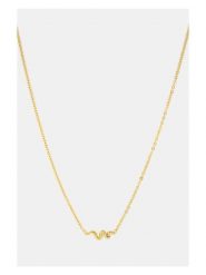 MOODE Naszyjnik "Josephine" z elementem ozdobnym - dł. 42 cm rozmiar: onesize. Żółte naszyjniki MOODE, z materiału, ze stali. Za 34.99 zł.