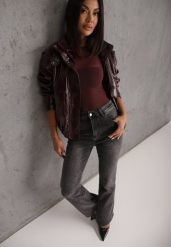Szare Casualowe Jeansy Dzwony Regular Waist z Bawełną Meilyn. Szare jeansy Renee, l, bez wzorów, z bawełny, retro, z podwyższonym stanem, krótkie. Za 129.99 zł.