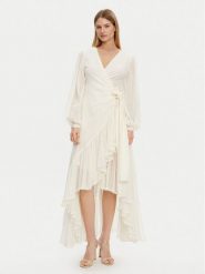 Guess Sukienka wieczorowa 5GGK53 7317A Écru Regular Fit. Sukienki Guess, z aplikacjami, z bawełny, wizytowe, bez kołnierzyka, bez ramiączek. Za 929.99 zł.