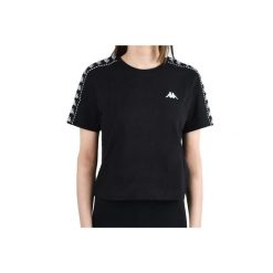 Kappa Inula T-Shirt, damski t-shirt. Czarne t-shirty Kappa, s, bez wzorów, z bawełny, sportowe, bez kołnierzyka, bez ramiączek. Za 79.99 zł.