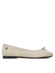 Tommy Hilfiger Baleriny Toe Cap Suede Ballerina FW0FW08909 Beżowy. Brązowe baleriny Tommy Hilfiger, bez wzorów, ze skóry, bez obcasa, bez zapięcia. Za 269.99 zł.