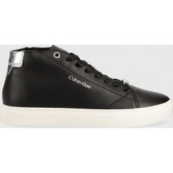 Calvin Klein sneakersy skórzane Cupsole Unlined High Top kolor czarny. Czarne buty sportowe lifestyle Calvin Klein, bez wzorów, z gumy, sportowe, z okrągłym noskiem, bez zapięcia. W wyprzedaży za 447.99 zł.