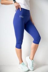 Legginsy 3/4 do biegania damskie 2skin Capris. Niebieskie legginsy 2SkIN, bez wzorów, z materiału, sportowe. Za 169.00 zł.
