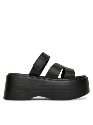 DeeZee Klapki 8791-2 Czarny. Czarne klapki DeeZee, bez wzorów, z materiału, bez obcasa, bez zapięcia. Za 83.99 zł.