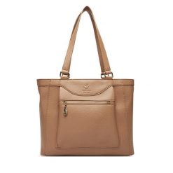 Torebka Beverly Hills Polo Club. Brązowe shopper bag Beverly Hills Polo Club, bez wzorów, bez dodatków. Za 229.99 zł.