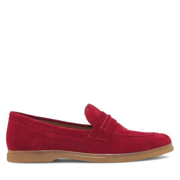 Mokasyny Lasocki. Czerwone mokasyny Lasocki, bez wzorów. Za 179.99 zł.