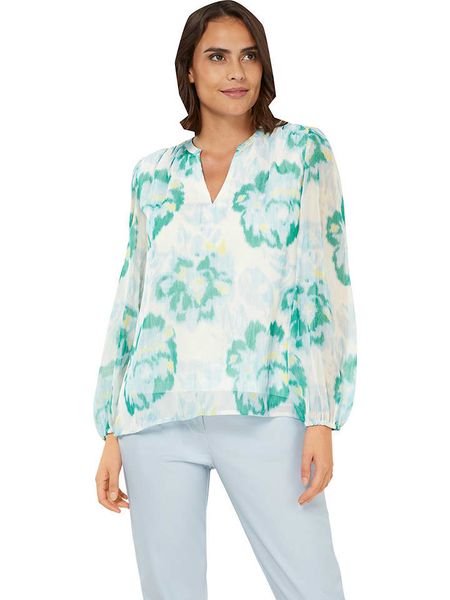 Heine Bluzka w kolorze kremowo-błękitnym rozmiar: 38. Brązowe bluzki Heine, bez wzorów, bez kołnierzyka, bez ramiączek. Za 60.99 zł.