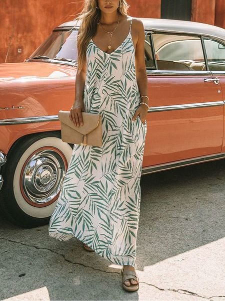 LA Angels Sukienka w kolorze kremowo-zielonym rozmiar: S. Brązowe sukienki LA Angels, na imprezę, s, bez wzorów, z wiskozy, bez kołnierzyka, bez ramiączek, maxi. Za 178.79 zł.