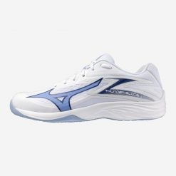 Buty do piłki ręcznej Mizuno Thunderblade Z. Białe buty treningowe Mizuno, bez wzorów, z materiału, bez zapięcia, do piłki ręcznej. Za 199.99 zł.