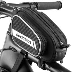 Torebka na ramę rowerową Rockbros 006-1BK. Białe torebki klasyczne ROCKBROS, bez wzorów, sportowe, bez dodatków. Za 79.00 zł.