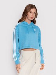 Adidas Bluza adicolor Classics HC2014 Niebieski Relaxed Fit. Niebieskie bluzy adidas, bez wzorów, z bawełny, bez ramiączek, bez kaptura. Za 249.99 zł.