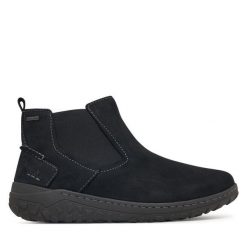 Botki Josef Seibel. Czarne botki Josef Seibel, bez wzorów, bez obcasa, na płaskiej podeszwie, bez zapięcia. Za 509.99 zł.
