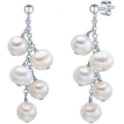 Valero Pearls Kolczyki sztyfty z perłą srebro wysokiej próby Perła hodowlana słodkowodna srebrny 1 ct Damski. Szare kolczyki Valero Pearls, z perłą, srebrne. Za 359.99 zł.