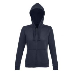 Damska Bluza Z Kapturem Spike Z Pełnym Zamkiem Błyskawicznym. Niebieskie bluzy SOL'S, s, bez wzorów, bez ramiączek, z kapturem. Za 174.99 zł.