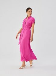 Stylove Sukienka w kolorze różowym rozmiar: M. Różowe sukienki Stylove, na co dzień, m, bez wzorów, z tkaniny, bez kołnierzyka, bez ramiączek, maxi, proste. Za 221.36 zł.