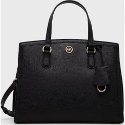 MICHAEL Michael Kors torebka skórzana kolor czarny. Czarne shopper bag MICHAEL Michael Kors, bez wzorów, na ramię, bez dodatków. Za 1,629.90 zł.