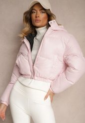 Różowa Pikowana Kurtka z Nieodpinanym Kapturem o Krótkim Kroju Tinneira. Czerwone kurtki Renee, xl, bez wzorów, z jeansu, eleganckie. W wyprzedaży za 48.99 zł.