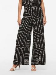 Vila Spodnie w kolorze czarno-beżowym rozmiar: 34. Brązowe spodnie materiałowe Vila, bez wzorów, z materiału. Za 91.56 zł.