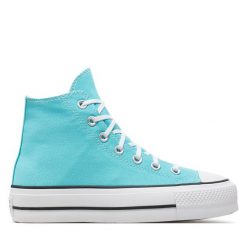Trampki Converse. Niebieskie trampki Converse, bez wzorów, retro, bez zapięcia. Za 259.99 zł.
