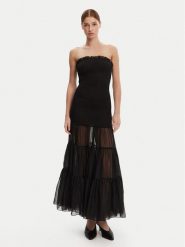 BARDOT Sukienka wieczorowa 59882DB Czarny Regular Fit. Czarne sukienki Bardot, bez wzorów, z syntetyku, wizytowe, bez kołnierzyka, bez ramiączek. Za 329.99 zł.