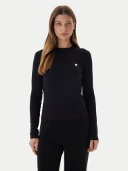 Guess Bluzka V6RI00 KD741 Czarny Slim Fit. Czarne bluzki Guess, s, z aplikacjami, z bawełny, bez kołnierzyka, bez ramiączek. Za 199.99 zł.