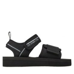 Sandały Big Star Shoes. Czarne sandały BIG STAR SHOES, bez wzorów, retro, bez obcasa, na płaskiej podeszwie, bez zapięcia. Za 129.99 zł.