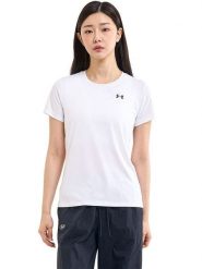 Under Armour Koszulka sportowa "Tech SSC" w kolorze białym rozmiar: XS. Białe t-shirty sportowe Under Armour, xs, bez wzorów, z materiału, bez ramiączek, outdoorowe. Za 80.45 zł.