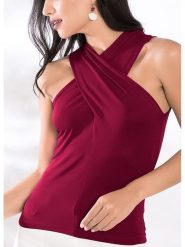 LA Angels Bluzka w kolorze bordowym rozmiar: S. Czerwone bluzki LA Angels, s, bez wzorów, bez kołnierzyka, bez ramiączek. Za 60.99 zł.