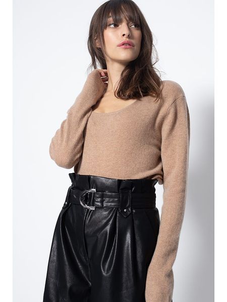 AUTHENTIC CASHMERE Kaszmirowy sweter "Lanfon" w kolorze beżowym rozmiar: XXL. Brązowe swetry AUTHENTIC CASHMERE, xxl, bez wzorów, z kaszmiru, bez ramiączek. Za 394.45 zł.