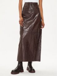 Gestuz Spódnica skórzana 10908393 Brązowy Relaxed Fit. Brązowe spódnice Gestuz, bez wzorów, ze skóry. Za 2,909.00 zł.