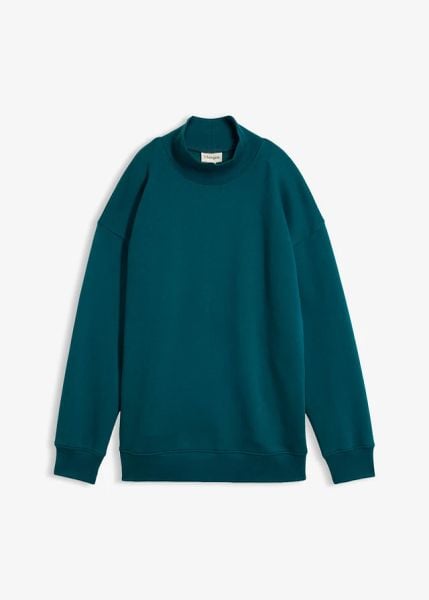 Bluza z golfem. Niebieskie bluzy bonprix, bez wzorów, bez kaptura, na golfa. Za 99.99 zł.
