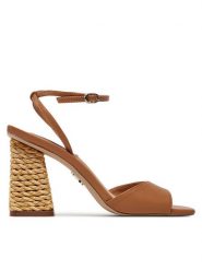 Steve Madden Sandały SM11003004-217 Brązowy. Brązowe sandały Steve Madden, bez wzorów, ze skóry, bez obcasa, na słupku, bez zapięcia. Za 549.99 zł.