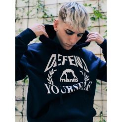 MANTO bluza z kapturem DEFEND granatowa. Niebieskie bluzy MANTO, bez wzorów, bez ramiączek, z kapturem. Za 249.00 zł.