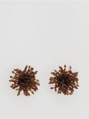 Okrągłe kolczyki z koralikami - brązowy. Brązowe kolczyki Reserved. Za 69.99 zł.