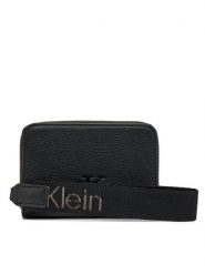 Calvin Klein Jeans Portfel damski K60K613058 Czarny. Czarne portfele Calvin Klein Jeans, bez wzorów, z jeansu. Za 169.99 zł.