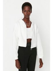 Trendyol Bluza w kolorze białym rozmiar: M. Białe bluzy z kapturem Trendyol, m, bez wzorów, z bawełny, bez kaptura. Za 91.56 zł.